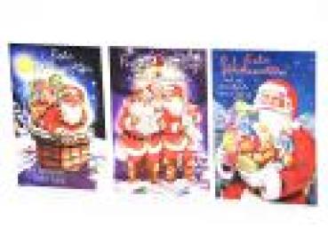 Weihnachtskarte, 11,5x17cm,  Weihnachtsmann -5539-