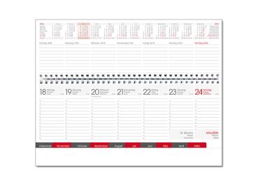 Wochenquerkalender  2025  30x10cm, 1Woche auf 2 Seiten -ab ca.19.06.2024-