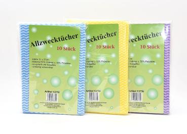 10-er Pack Allzwecktücher, 51x37cm, sort. in pink, blau, gelb 