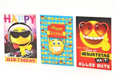 Geburtstagskarte 11,5 x 17,5cm, Smiley - 6600-