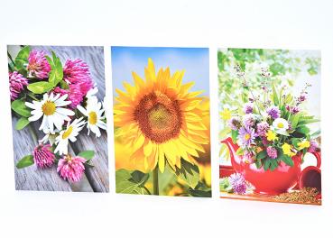 Glückwunschkarte neutral, blanco, Blumen-  11,5 x 17,5 cm  -5777 -