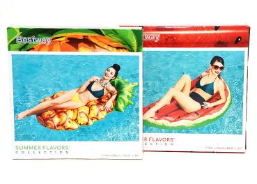 Luftmatratze "Fruit Lounge",  1,74m x 89/96cm, Design 'Ananas' + 'Melone'  (Lager: VE 8)