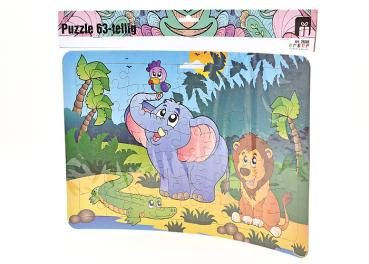 63-tlg. Kinderpuzzle 37,5 x 26 x 0,15 cm,  4-fach sort. 