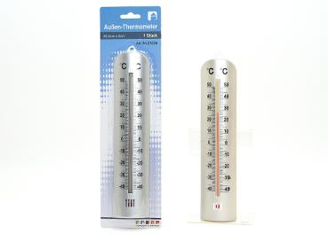 Außen-Thermometer, 26,5 x 6 , Edelstahl-Optik