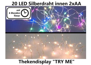 20 LED-Lichterkette, Silberdraht, 2-fach sort. - ab ca. 01.09.2023 - 