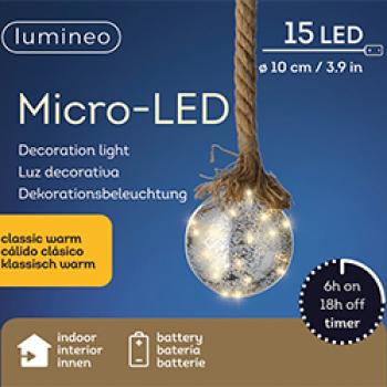 Micro LED Kugel für Innen ca.10cm Durchmesser Fotobox 