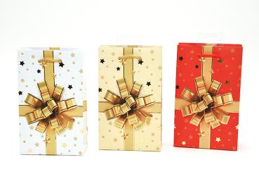  Weihnachtsgeschenktüten, small, 11 x 17,5 x 5cm, 3 fach sortiert , Hot Stamp 