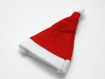 Weihnachtsmann-Mütze, MINI, rot mit Bommel, 12 x 9 cm Ø 5,5 cm