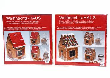 Weihnachtshaus-Aufstellbox 10x10x20cm mit Bildeinleger - SONDERPREIS - 