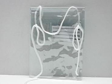 Fahrschein-Tasche mit Band 58 cm, transparent, 13 x 9 cm  -Sonderposten-