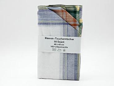 Herren-Taschentücher, 10er Pack, 40 x 40cm, 100% BW, sort. -