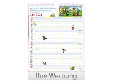 A4 Bildkalender, 2025 "Familienplaner" Spiralbindung -ab ca.19.06.2024-