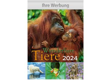 A4 Bildkalender,2024, 24x34cm  "Wunderbare Tiere" Spiralbindung -ab ca.15.06.2023-
