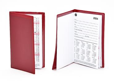 Taschenplaner 2023, 16 x9,5 cm, Bordeaux, 32-Seiten 