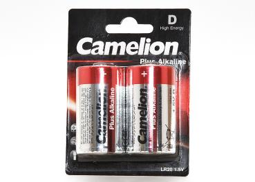 Camelion Plus Alkaline Batterie 2 Stk., R20, Preis pro Karte / MHD 10/2028
