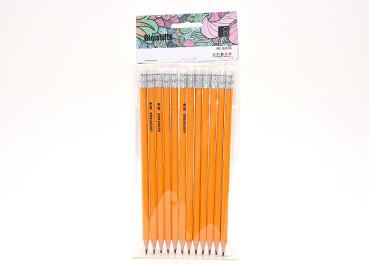 12 Bleistifte mit Radiergummi, gespitzt, HB - ab ca. 04.02.2022 -