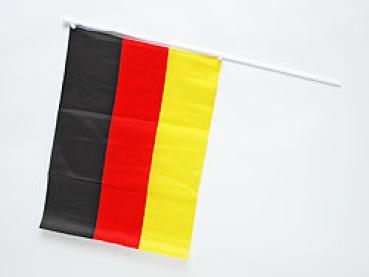 Deutschland-Schwenkflagge, 30 x 45cm, Stab 60cm - Sonderposten -