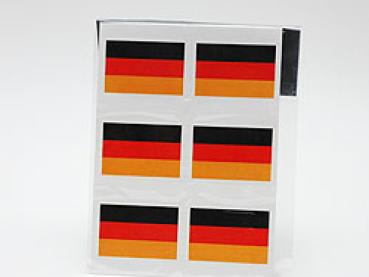 Tattoo-Deutschland-Flagge, 6 Stück auf Karte   
