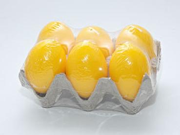 6er Ostereierkerze, Gelb, getaucht, Ø 44mm, H= 62mm  (6 Eier = 1 Stück)