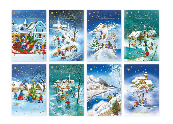 Weihnachtskarte 11,5x17cm, Weihnachsmänner  -4548-  und -6056-
