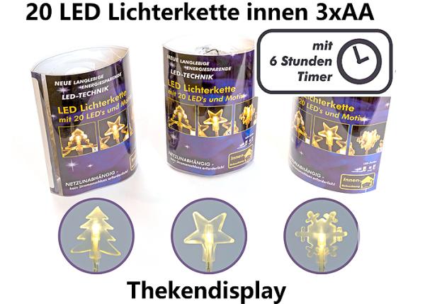 20er LED Lichterkette Innen 3xAAA im Thekendisplay 1.8m -ab ca. 01.09.2024