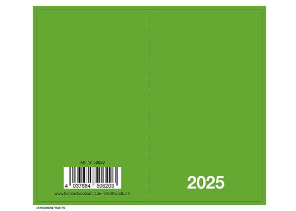 Taschenplaner 2025, 32 Seiten ca.16x9 cm Grün 