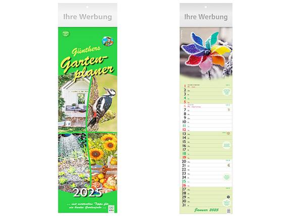 Streifenkalender 2025, "Günthers-Gartenplaner", 52x12cm -ab ca.19.06.2024-