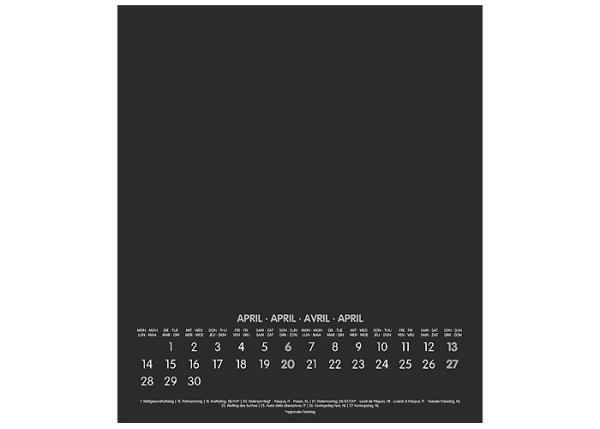 Fotobastelkalender,2025  Schwarz 21x 24cm -ab ca.19.06.2024-