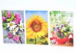 Glückwunschkarte neutral, blanco, Blumen-  11,5 x 17,5 cm  -1826 -